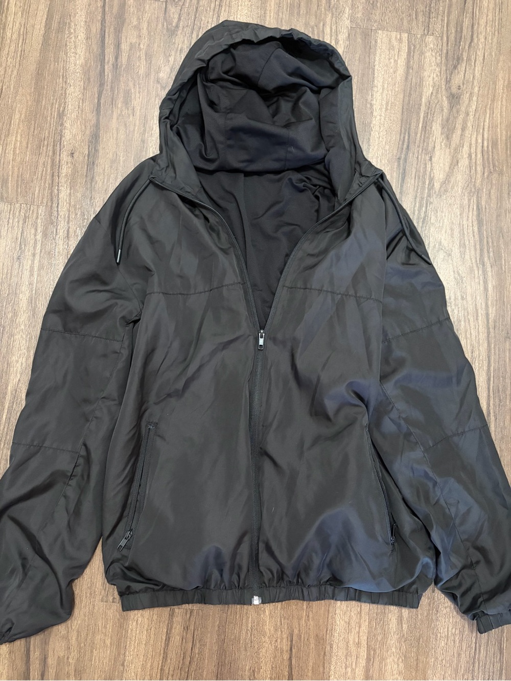 H&M Black Hooded Windbreaker Jacket